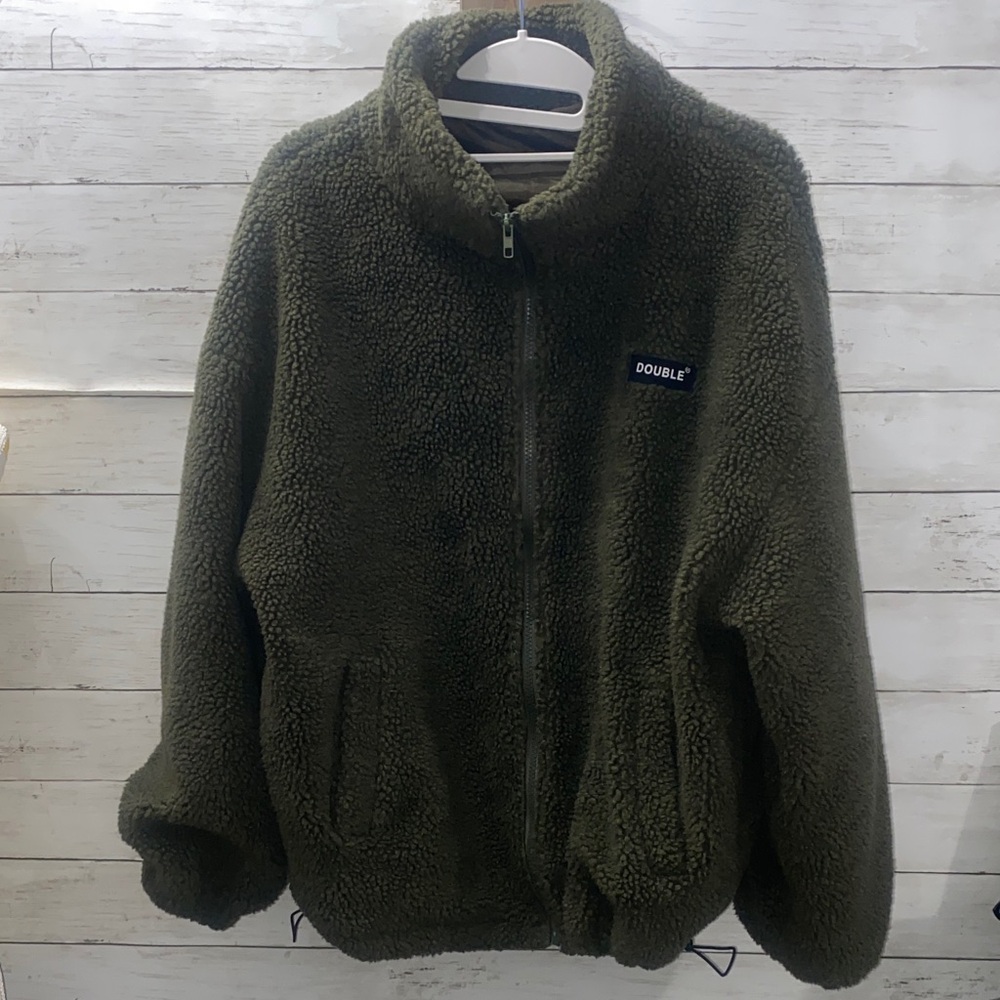Olive Green‎ Sherpa Jacket